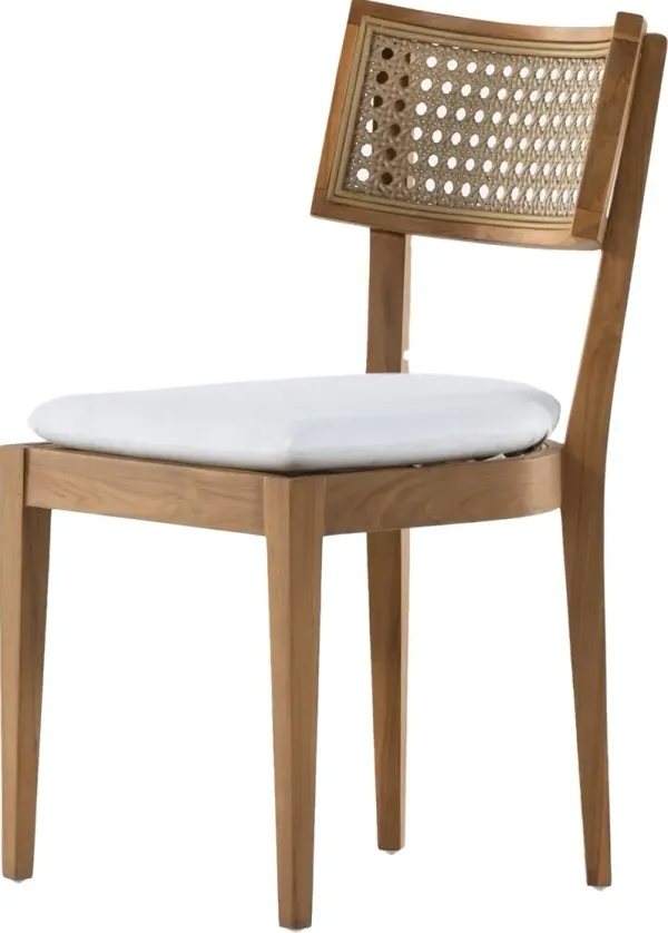 Liam Cane Outdoor Dining Chair, Natural Teak/White