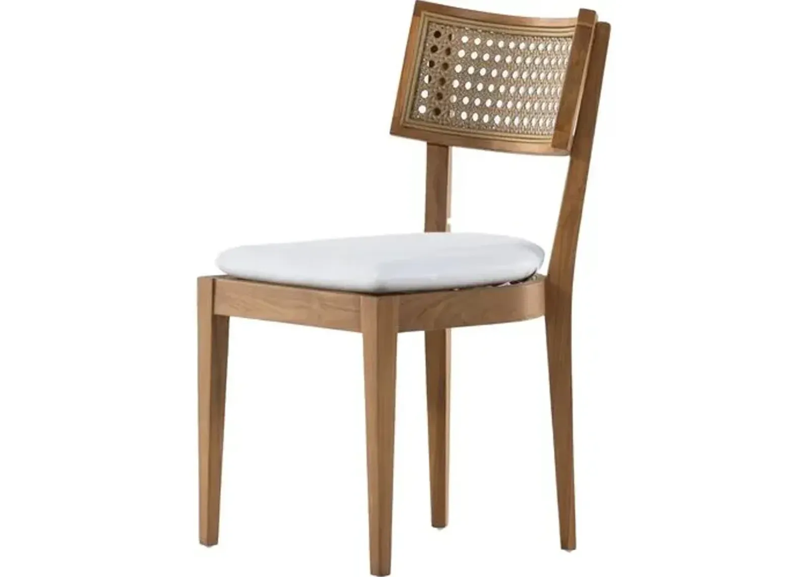 Liam Cane Outdoor Dining Chair - Natural Teak/White