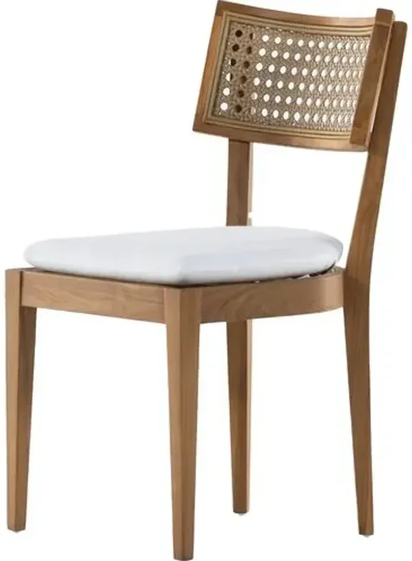 Liam Cane Outdoor Dining Chair - Natural Teak/White