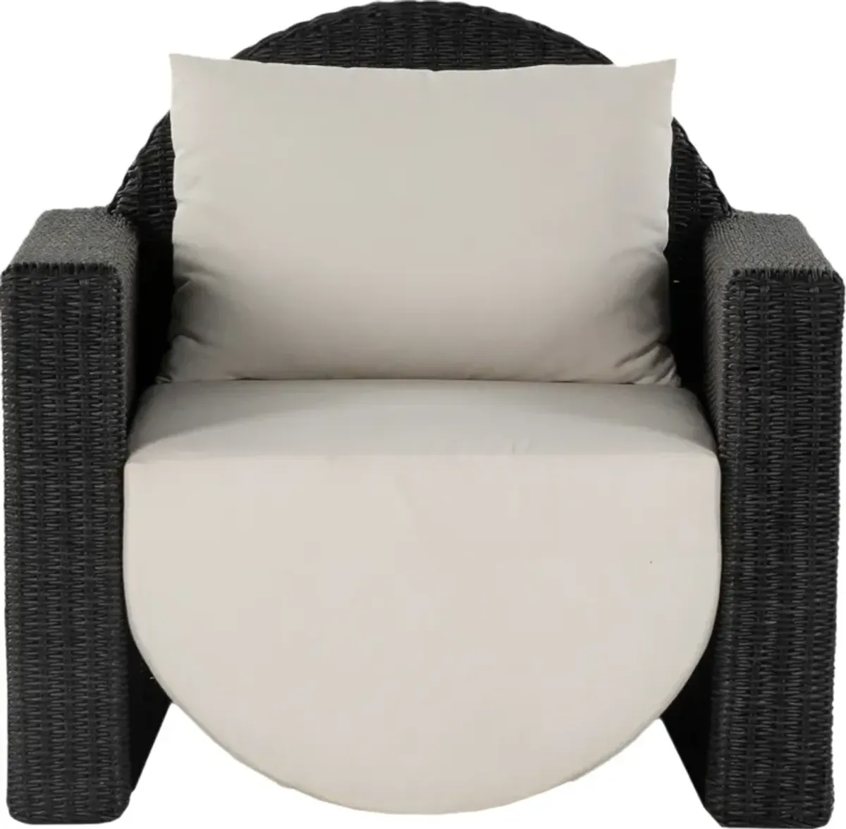 Lilah Outdoor Woven Lounge Chair, Vintage Coal/White