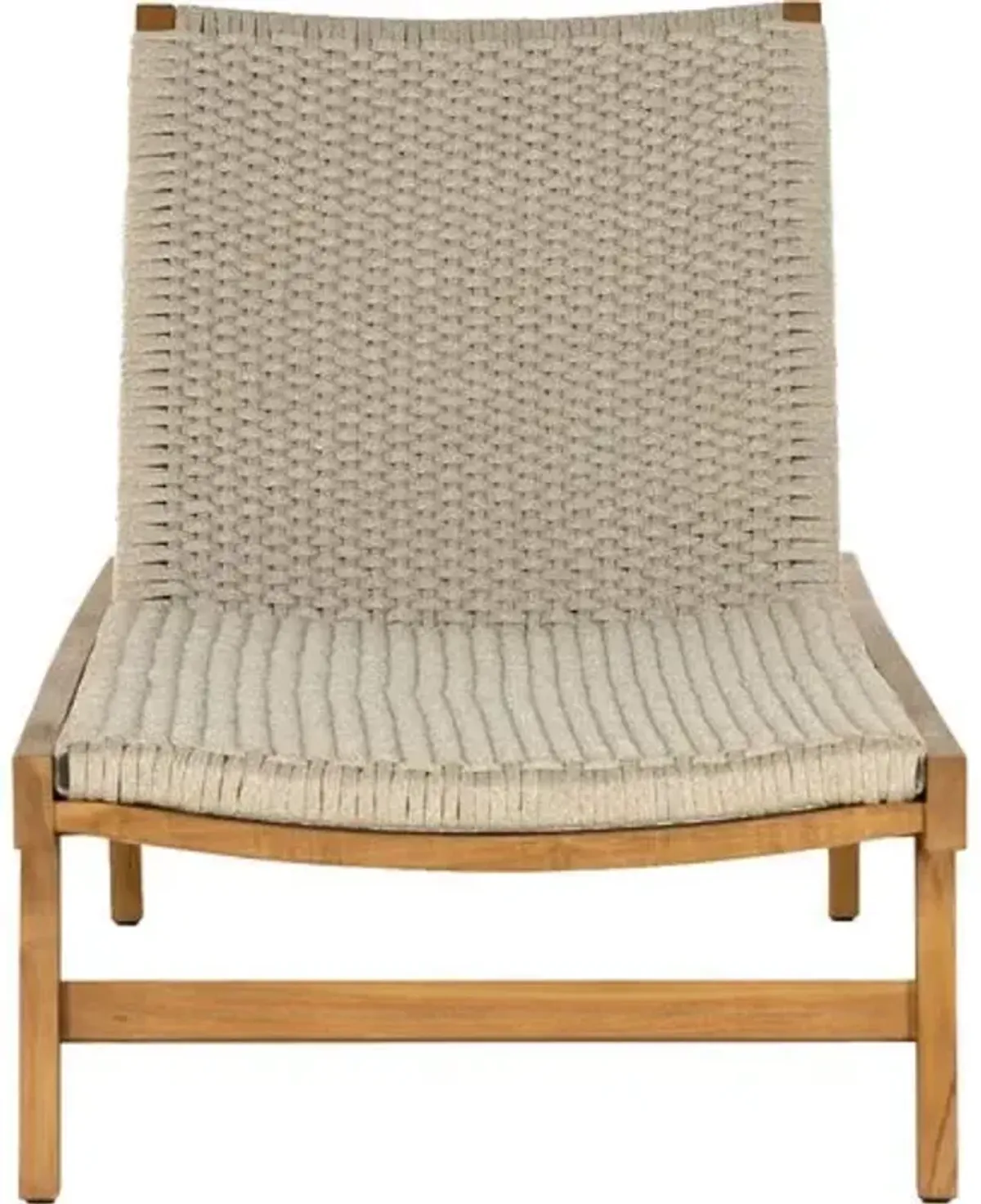 Wilder Rope Outdoor Chaise - Natural Teak - Beige - Comfortable, Sturdy, Stylish