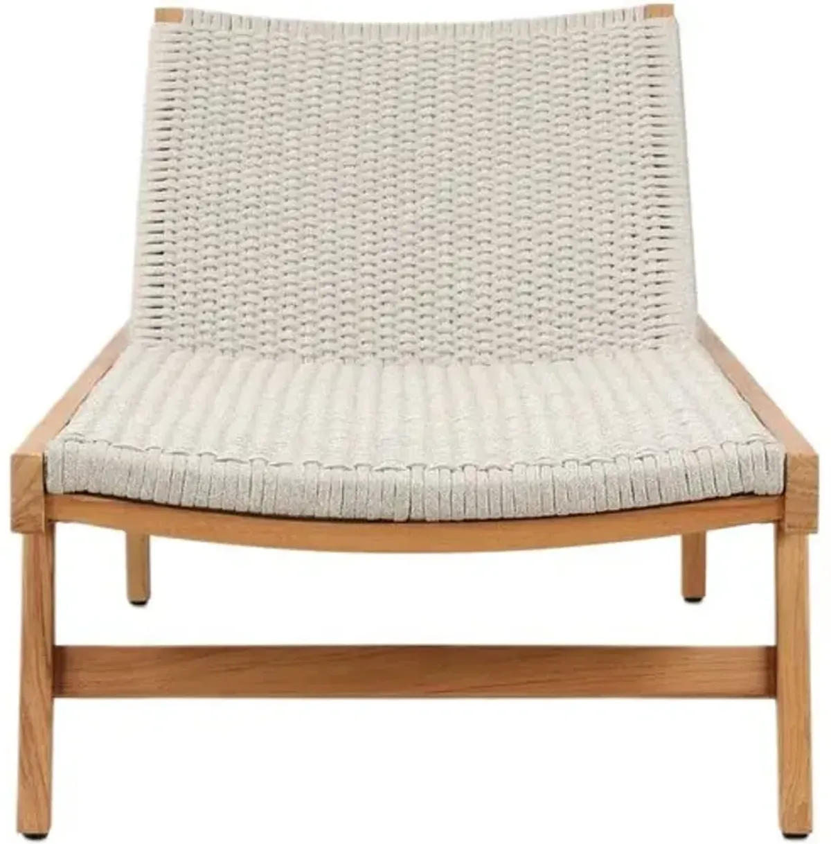 Wilder Rope Outdoor Chaise - Natural Teak - Beige - Comfortable, Sturdy, Stylish