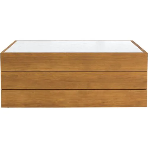 Romeo Outdoor Coffee Table - Natural Teak - Brown