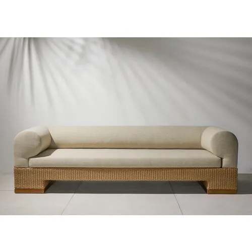 Carina 107" Outdoor Sofa - Natural Teak/Sand