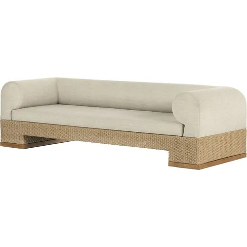 Carina 107" Outdoor Sofa - Natural Teak/Sand