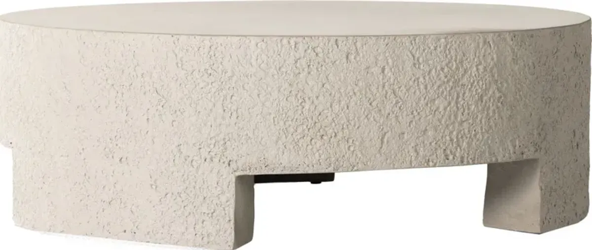 Celeste Outdoor Coffee Table, White Concrete