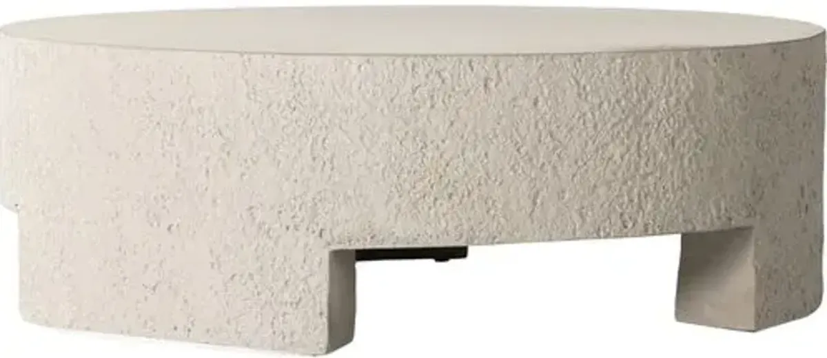 Celeste Outdoor Coffee Table - White Concrete