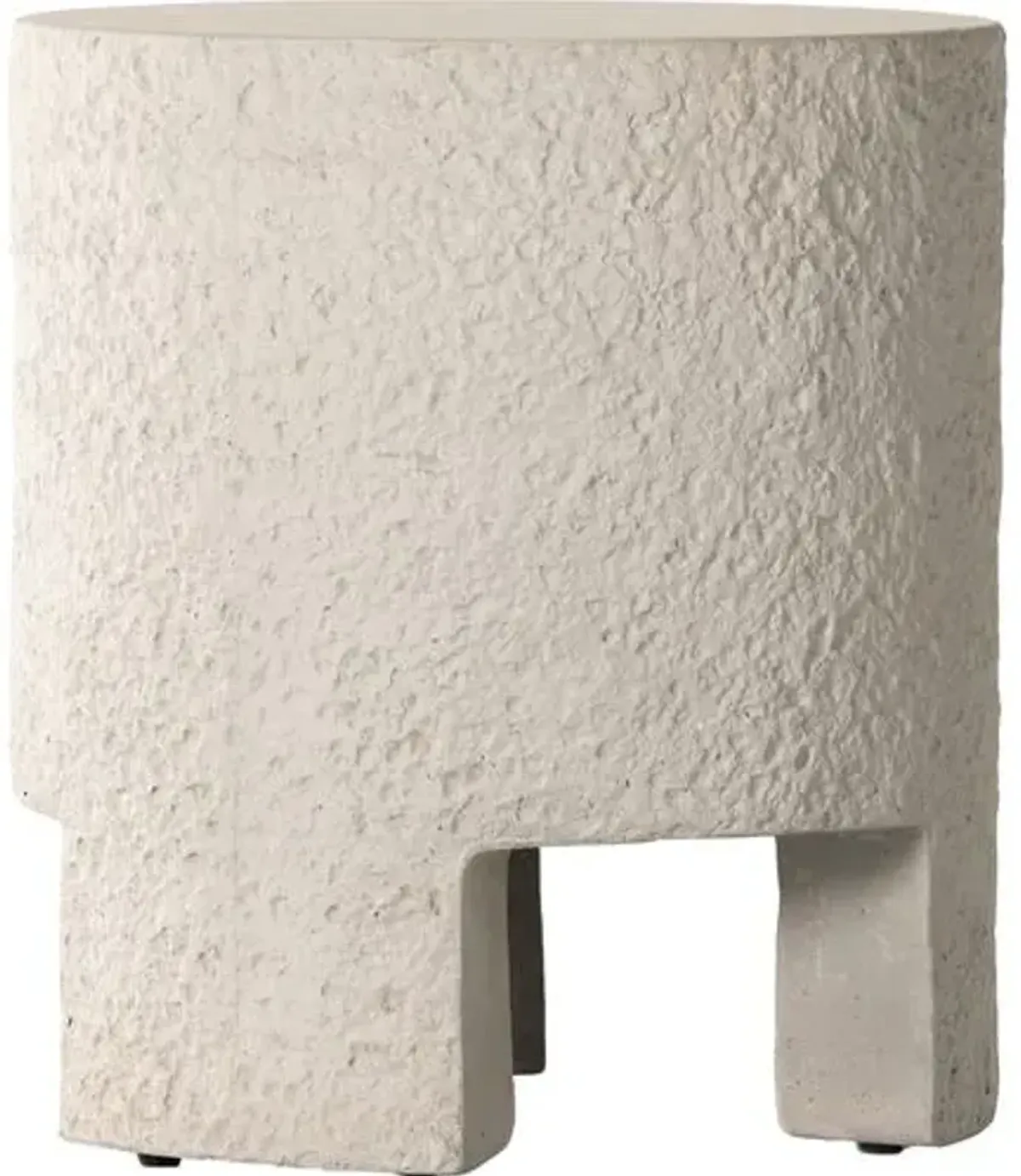 Celeste Outdoor End Table - White Concrete