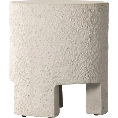 Celeste Outdoor End Table - White Concrete