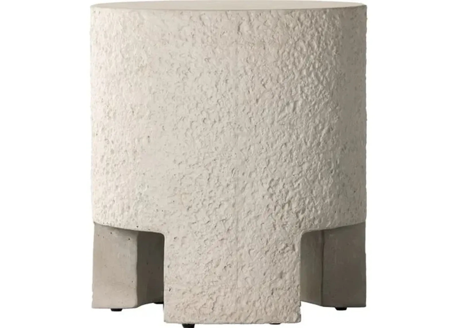 Celeste Outdoor End Table - White Concrete