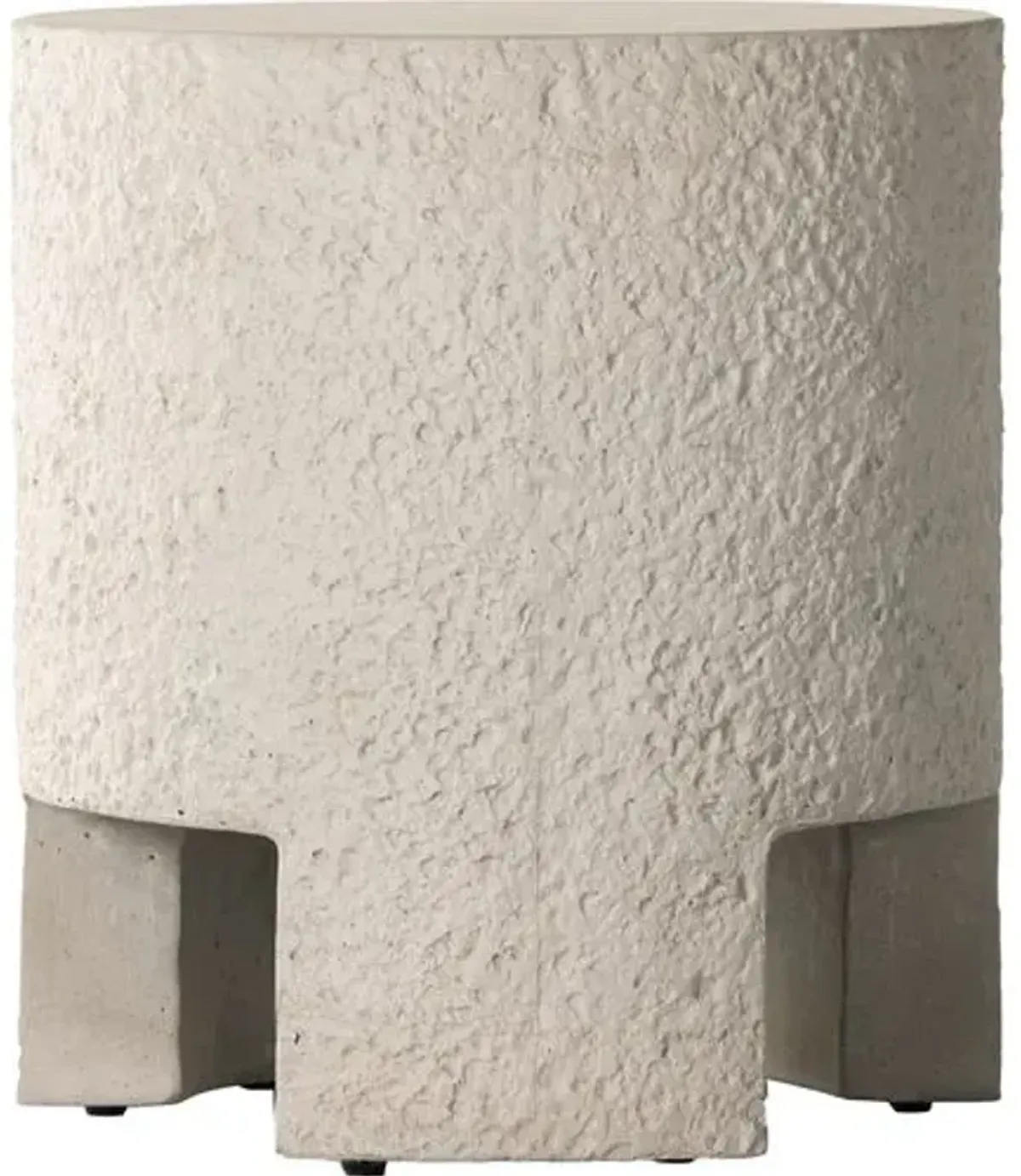 Celeste Outdoor End Table - White Concrete