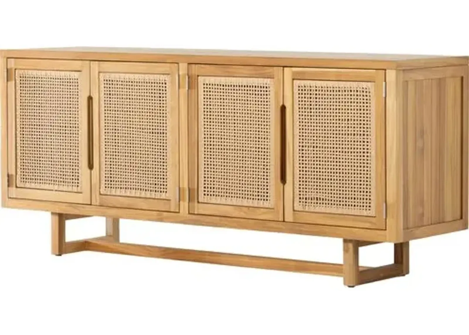 Medora Cane Outdoor Sideboard - Natural Teak - Brown