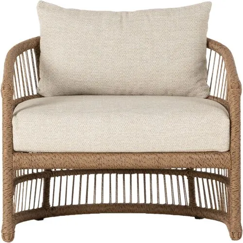 Avena Barrel Outdoor Lounge Chair - Natural/Sand - Beige