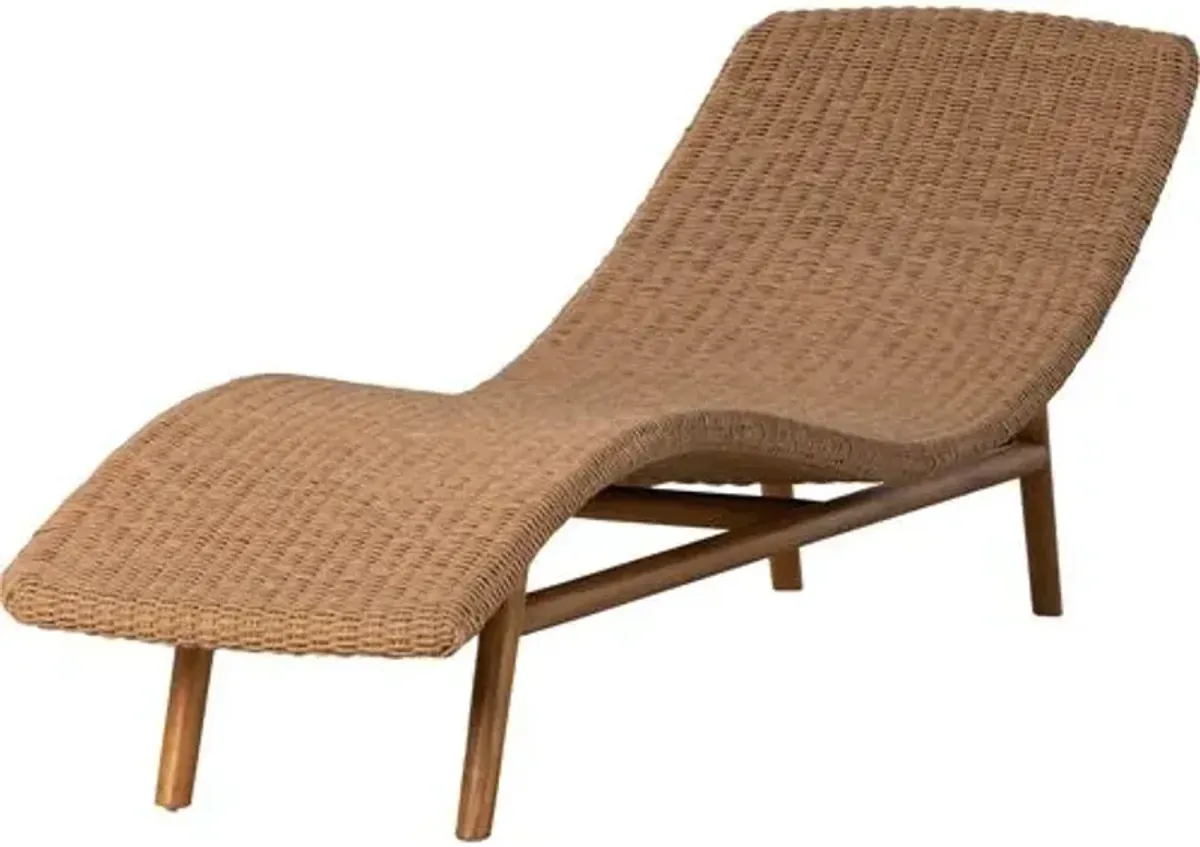 Paulina Outdoor Chaise Lounge - Natural - Brown - Comfortable, Sturdy, Stylish