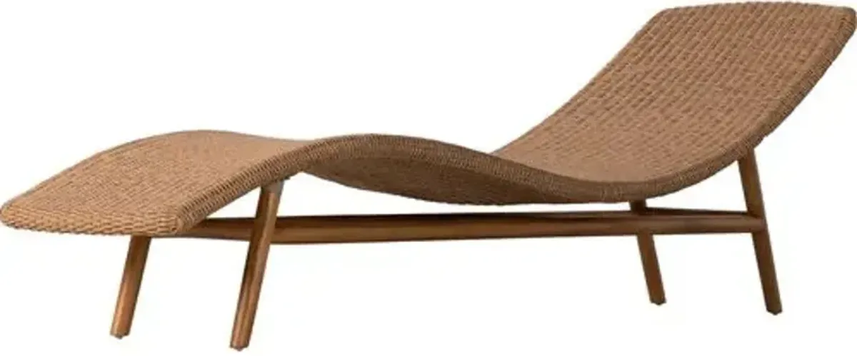 Paulina Outdoor Chaise Lounge - Natural - Brown - Comfortable, Sturdy, Stylish