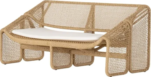 Mycah Woven All-Weather Wicker Outdoor Sofa, Natural