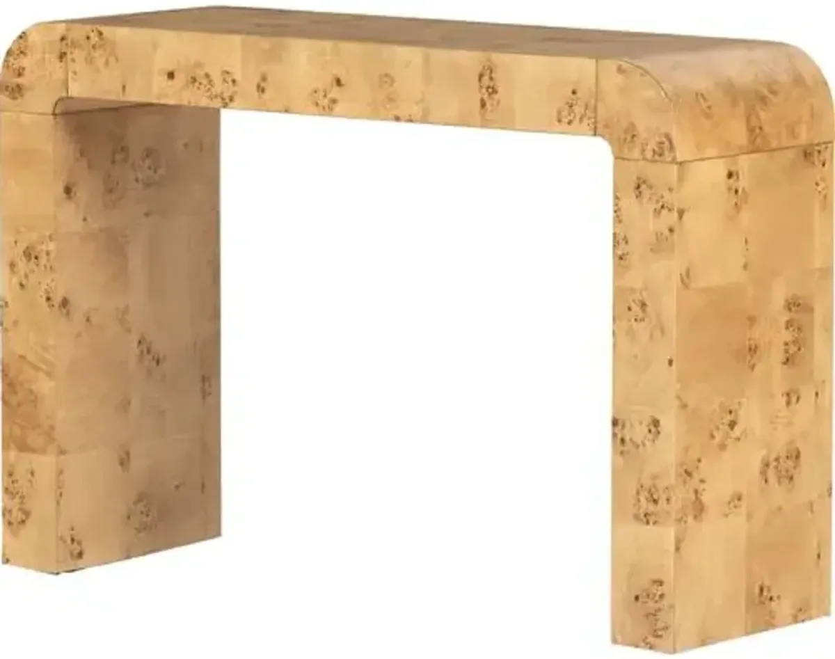 Meena Burl Console Table - Natural - Brown