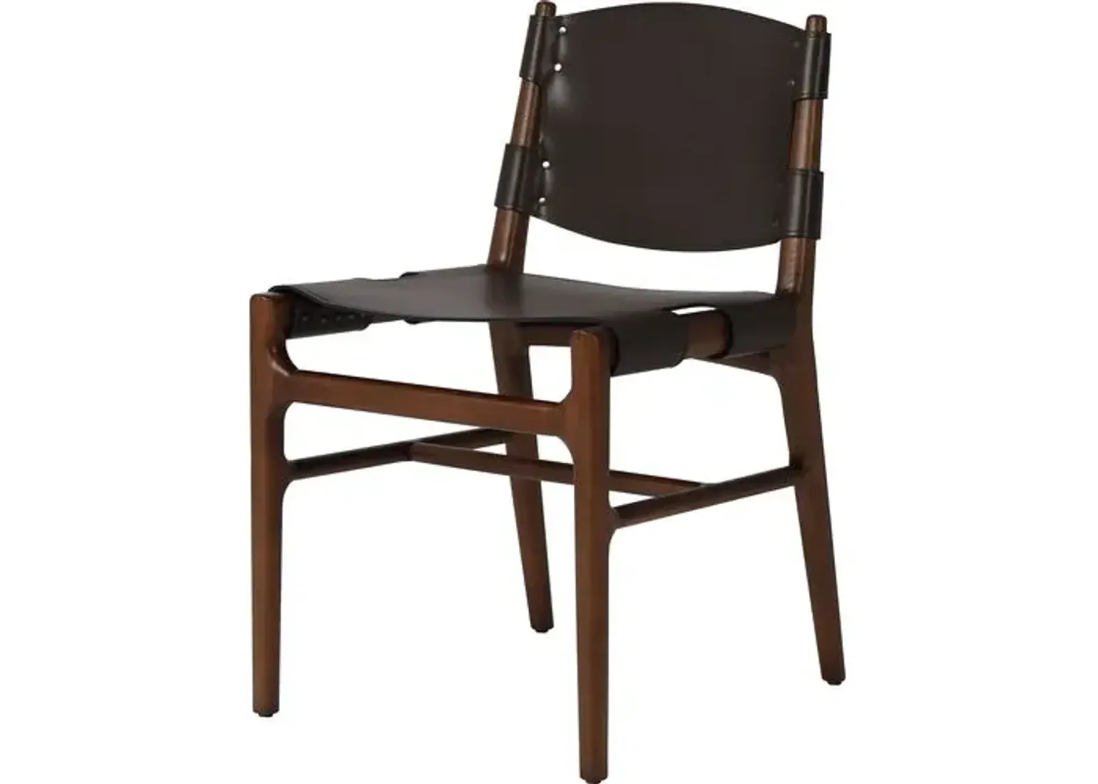 Kent Dining Chair - Espresso Leather - Brown