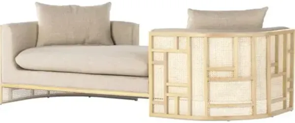 Autumn Cane Chaise - Beige - Comfortable, Sturdy, Stylish
