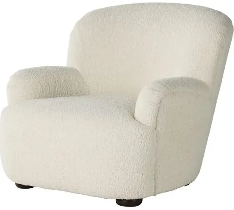 Amy Accent Chair - Sheepskin Natural - Ivory, Comfortable, Durable, Cushioned