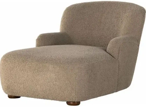 Micah Chaise Lounge - Sheepskin - Brown - Comfortable, Sturdy, Stylish