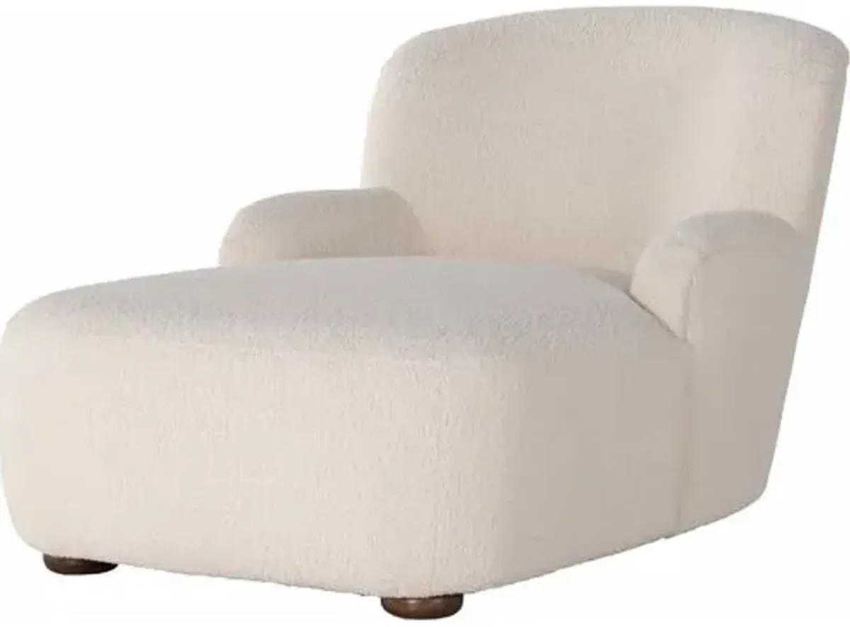 Micah Chaise Lounge - Sheepskin - Ivory - Comfortable, Sturdy, Stylish