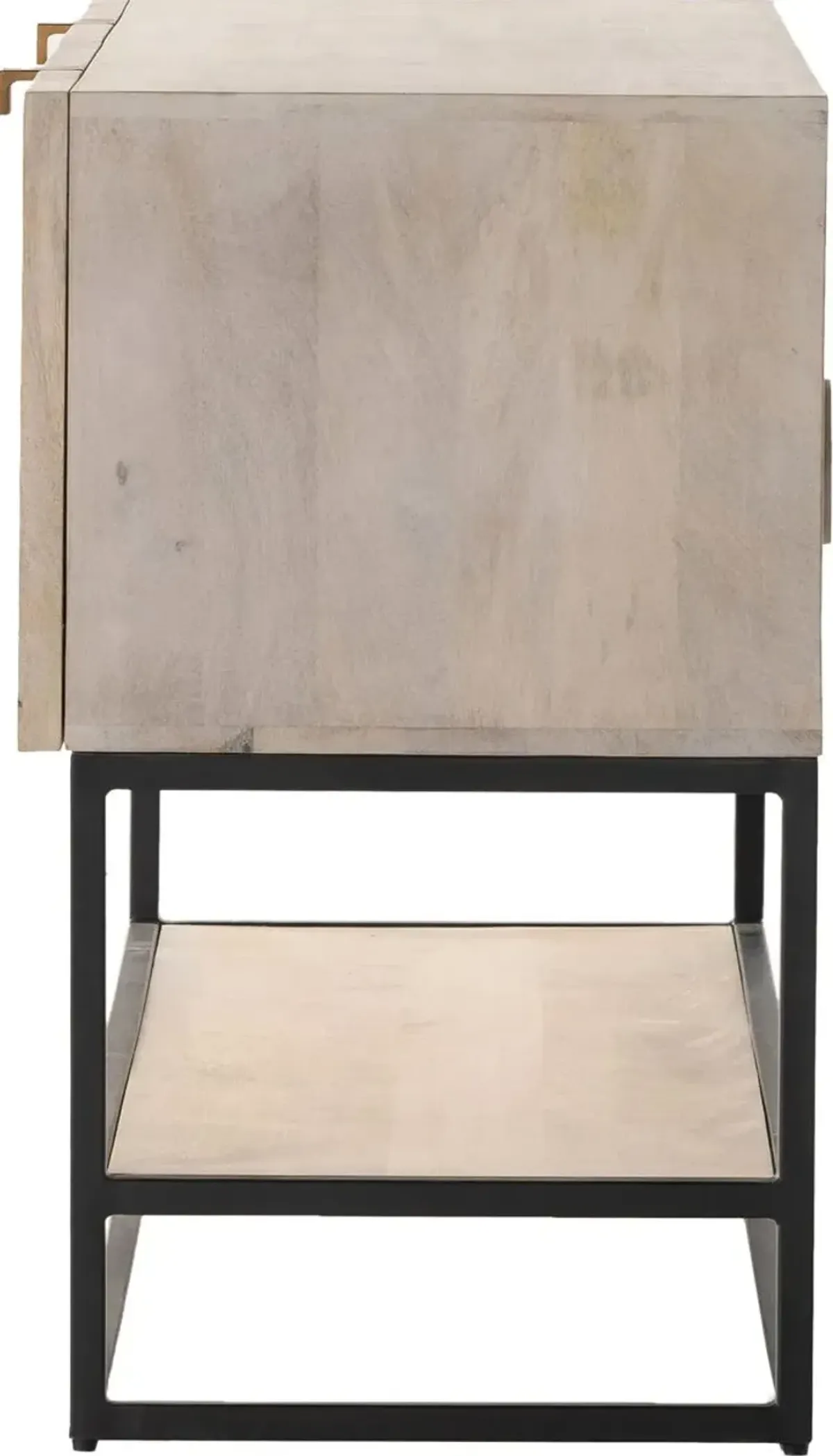 Margarita Small Media Console, Light Wash Mango Wood