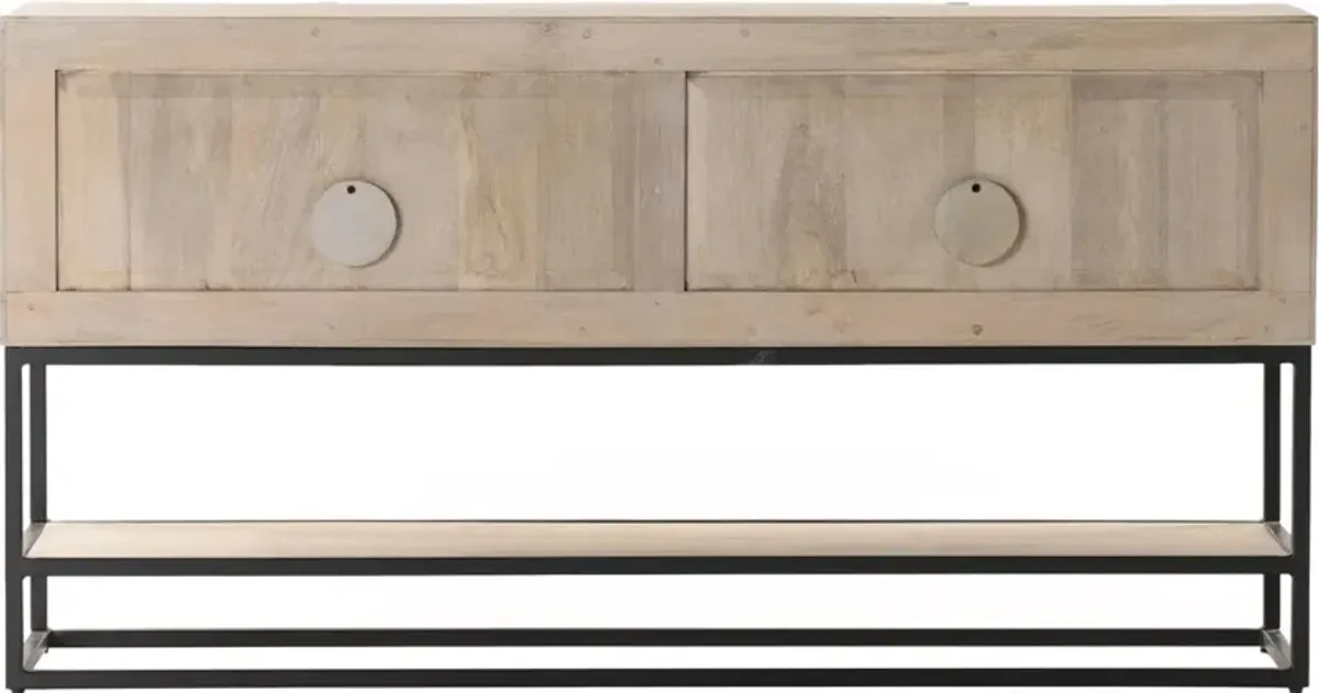 Margarita Small Media Console, Light Wash Mango Wood