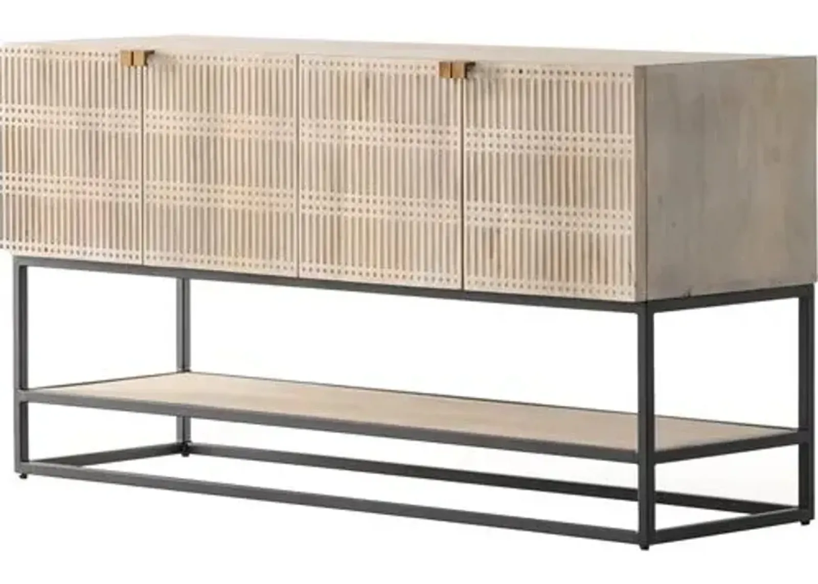 Enzo Small Media Console - Light Wash Mango Wood - Beige