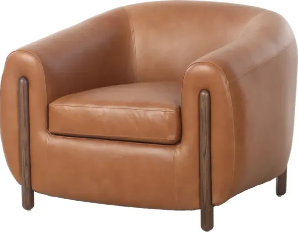Renee Accent Chair, Valencia Camel Leather