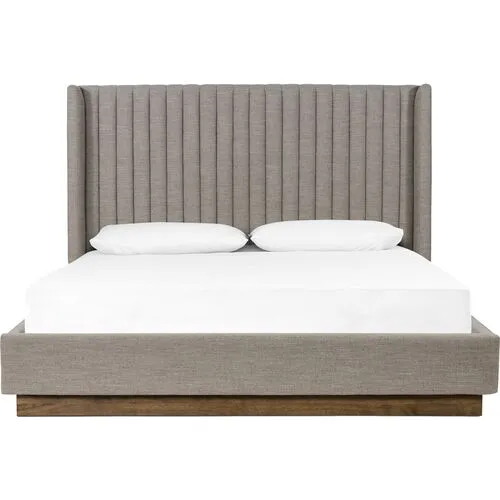 Soma Channeled Bed - Savile Flannel Performance - Gray