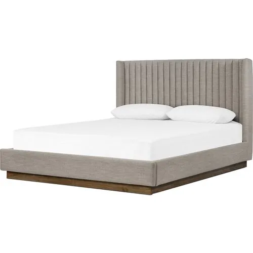 Soma Channeled Bed - Savile Flannel Performance - Gray