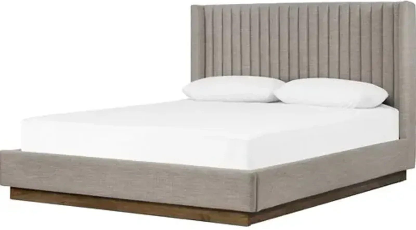 Soma Channeled Bed - Savile Flannel Performance - Gray