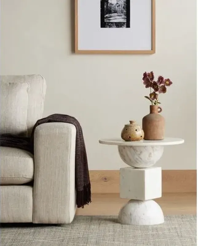 Nido Marble End Table - White