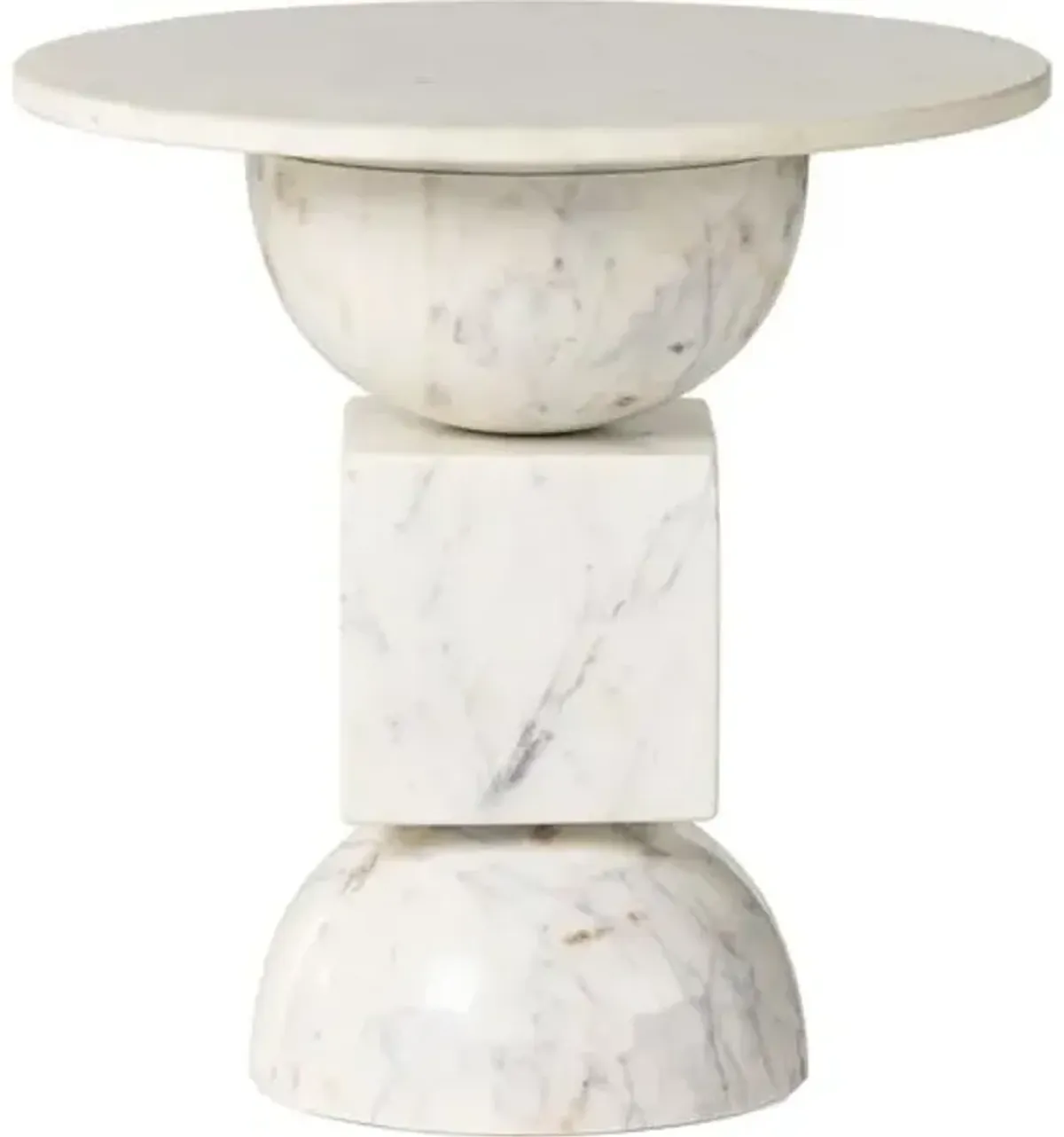 Nido Marble End Table - White