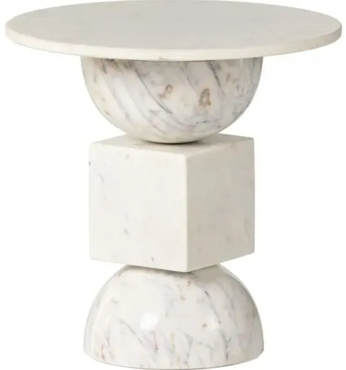 Nido Marble End Table - White