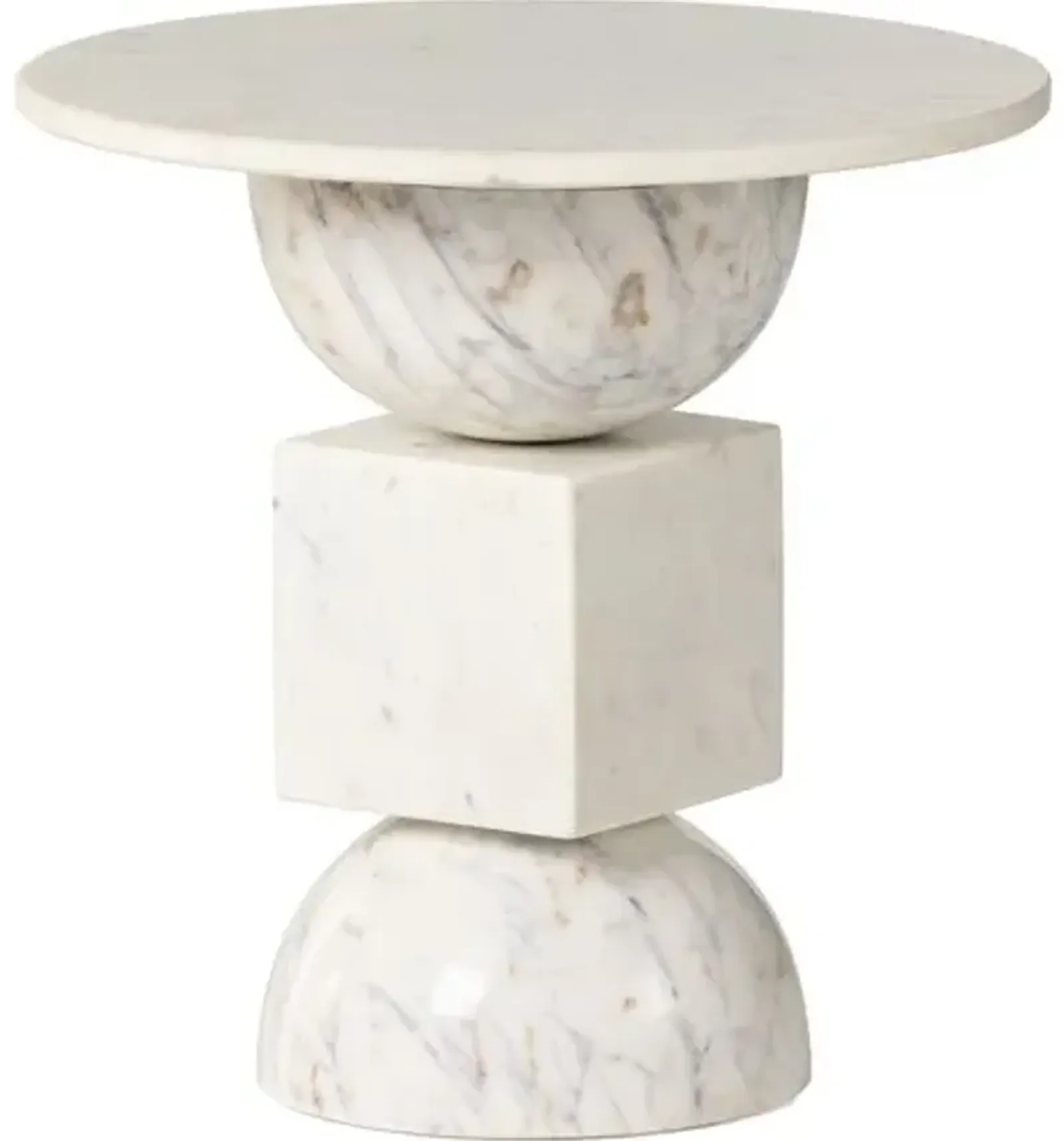 Nido Marble End Table - White