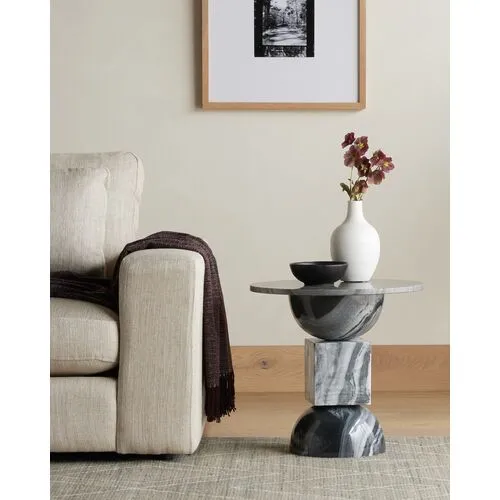 Nido Marble End Table - Black