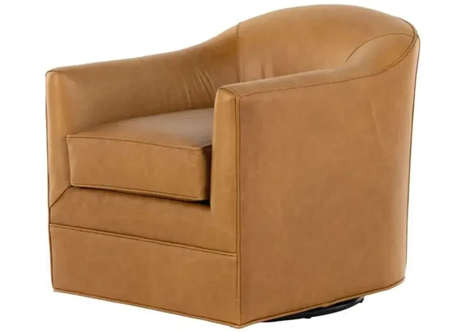 Elaine Swivel Chair - Ontario Camel Leather