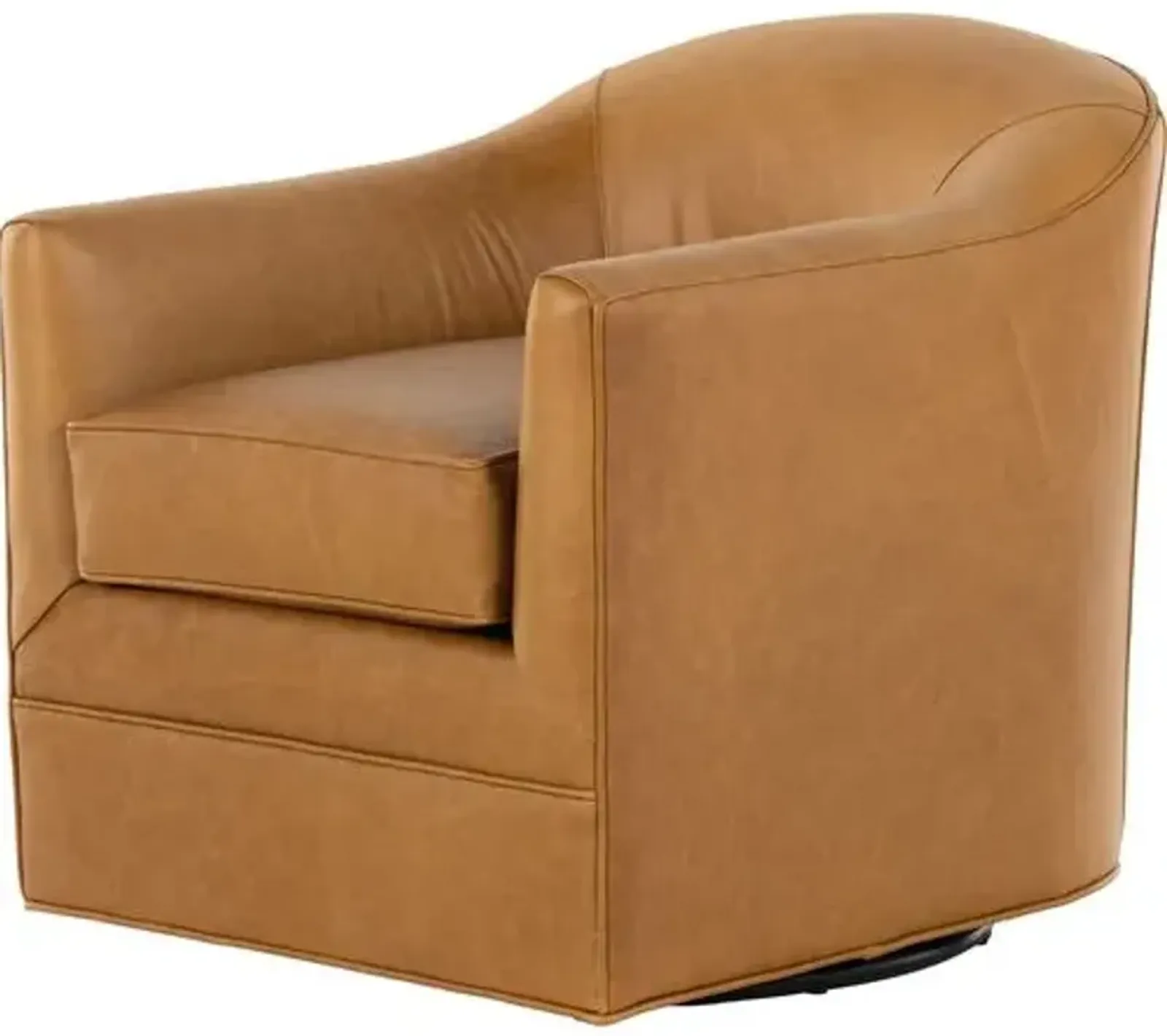 Elaine Swivel Chair - Ontario Camel Leather