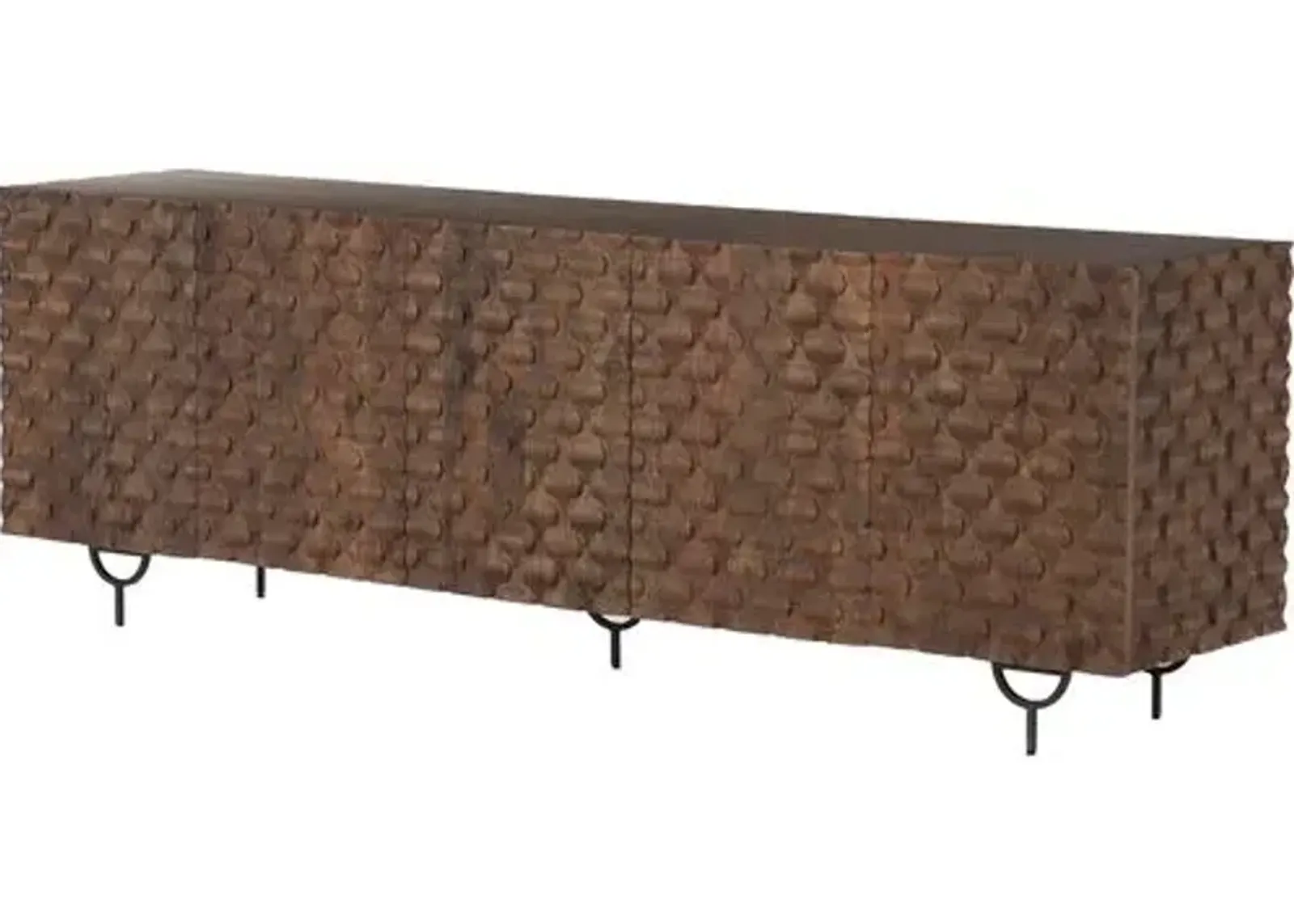 Mara Textured Media Console - Antique Brown