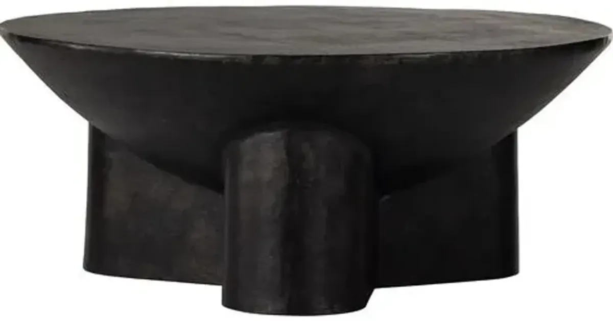 Aruthur 36" Coffee Table - Raw Black