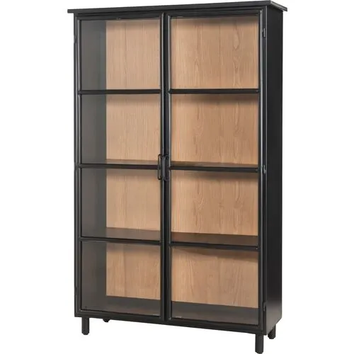 Sawyer Tall Cabinet - Natural Oak/Black