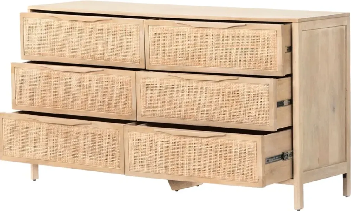 Selena Cane 6-Drawer Dresser