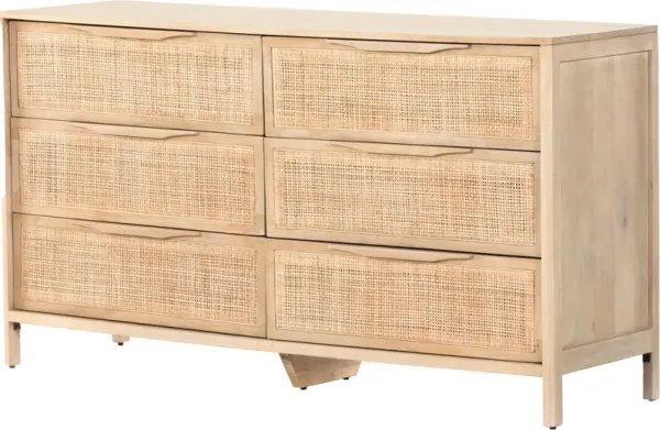 Selena Cane 6-Drawer Dresser