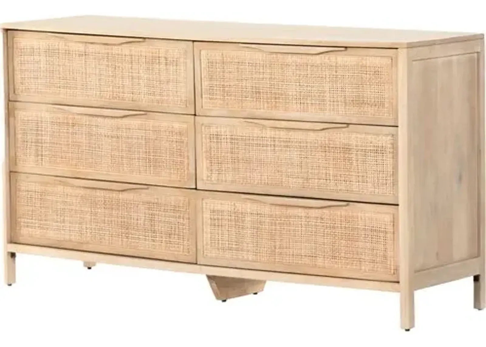 Selena Cane 6-Drawer Dresser - Beige