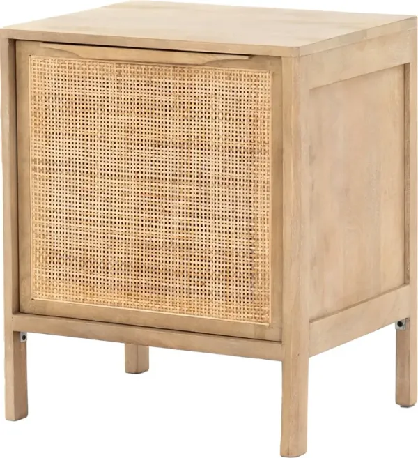 Selena Cane Nightstand, Left Facing