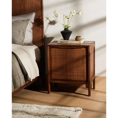 Selena Cane Nightstand - Right Facing