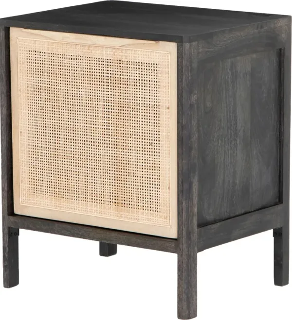 Selena Cane Nightstand, Right Facing