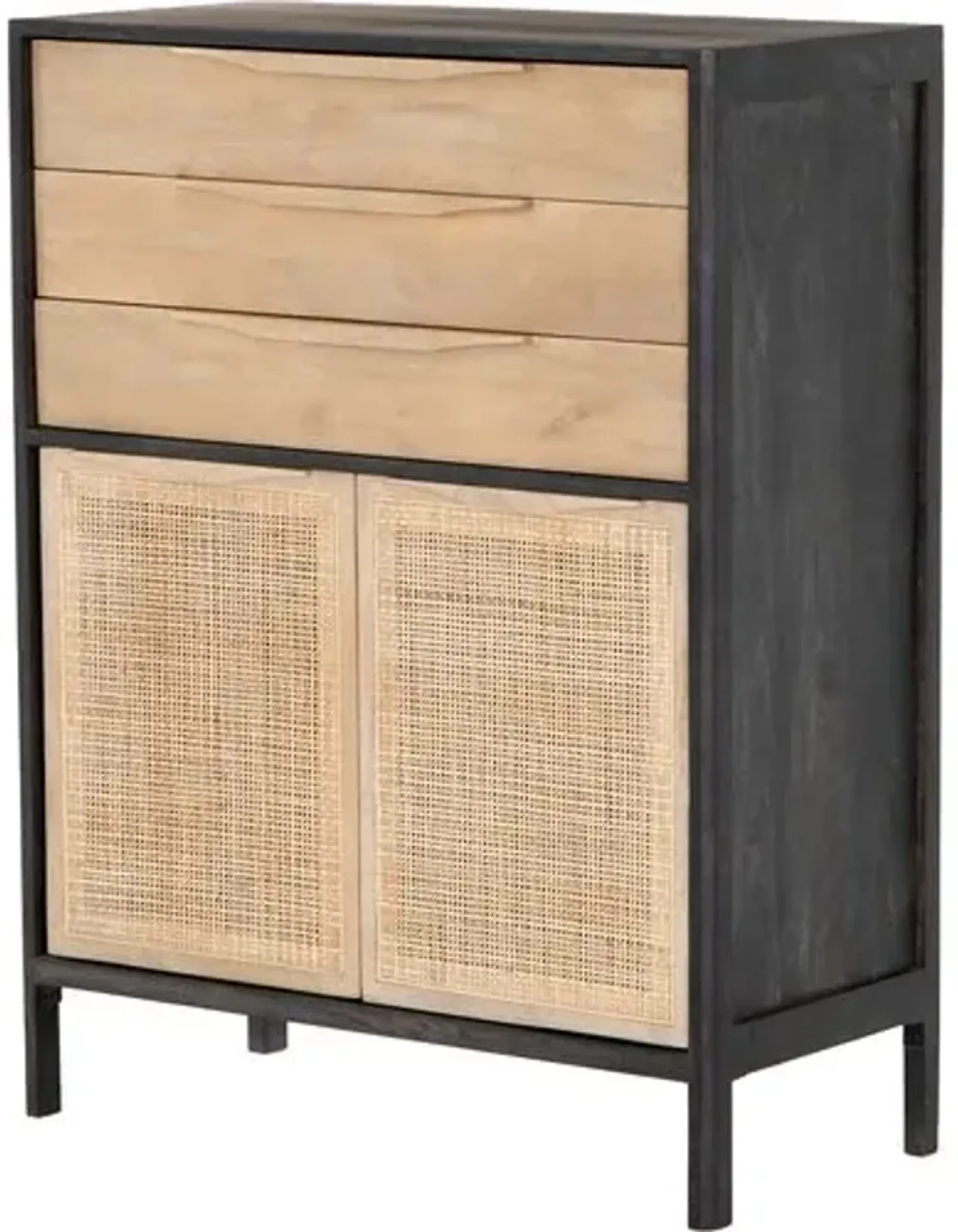 Selena Cane Tall Dresser - Black